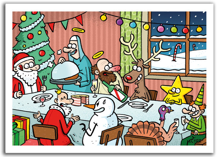 Pakketje Kerstkaartjes Kersttafereel