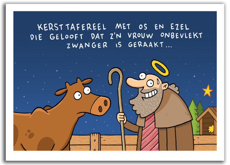 Pakketje Kerstkaartjes Os en Ezel